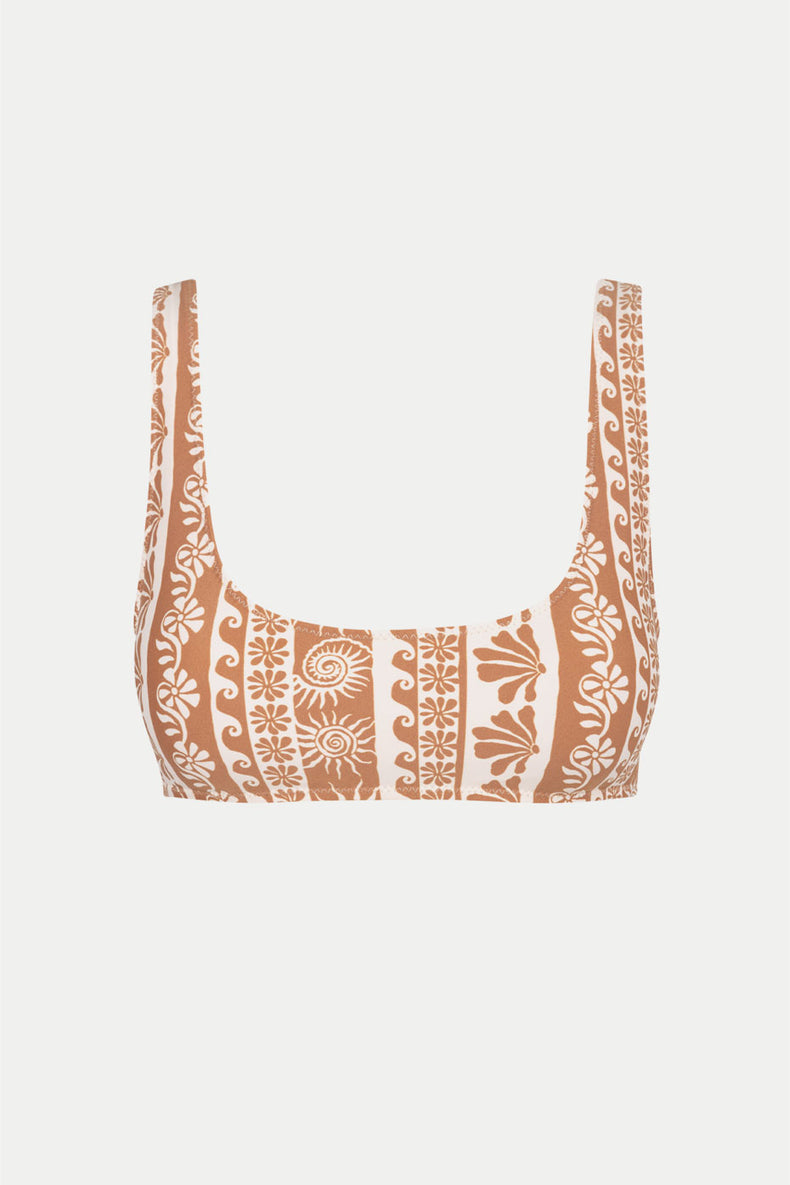 Brown Seafarer Crop Top