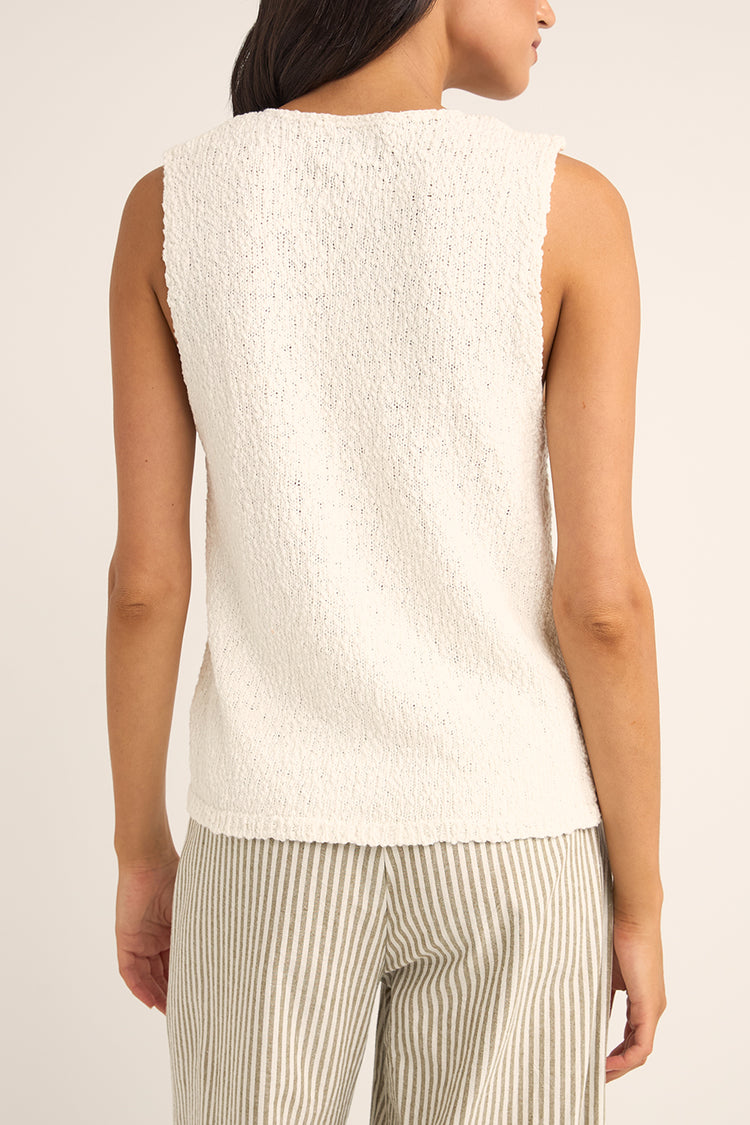 White Adele Longline Knit Vest