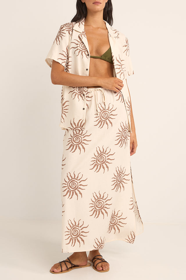 Brown Seafarer Maxi Skirt