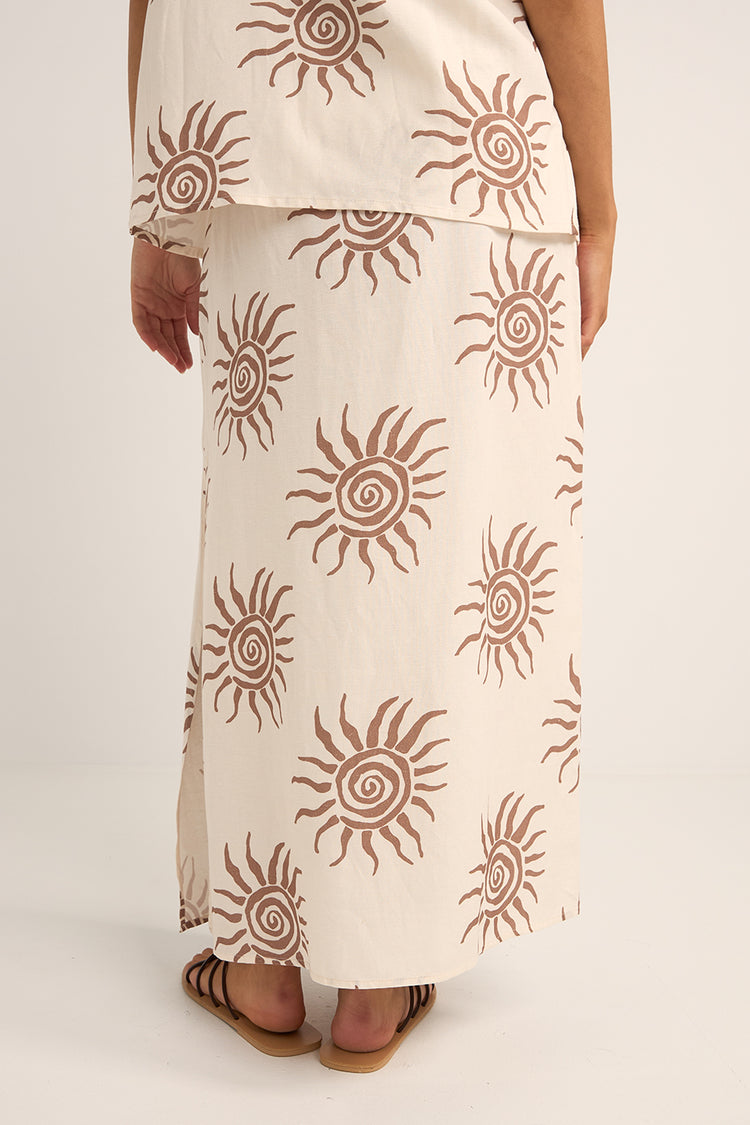 Brown Seafarer Maxi Skirt