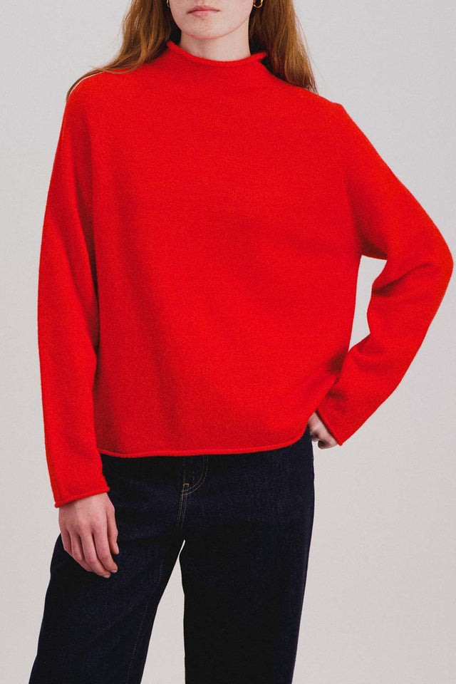 Red Fire Mix Floating Knit Jumper