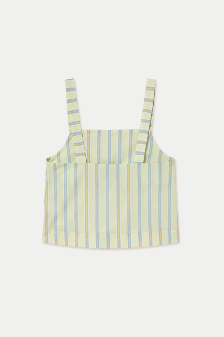 Pastel Yellow Stripes Buttons Top