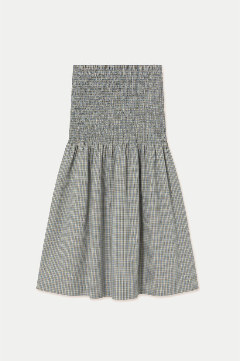 Dark Vanilla Azure Check Skirt