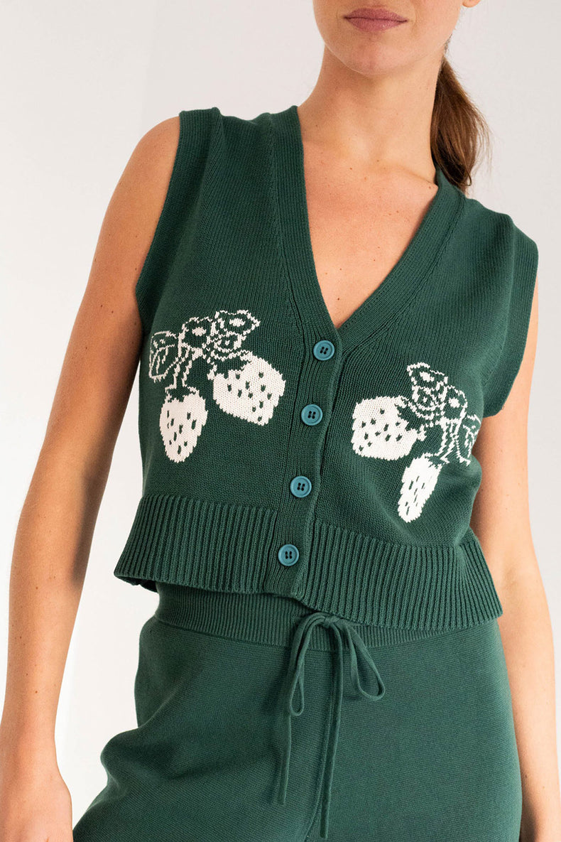 Dark Emerald Strawberries Patric Vest