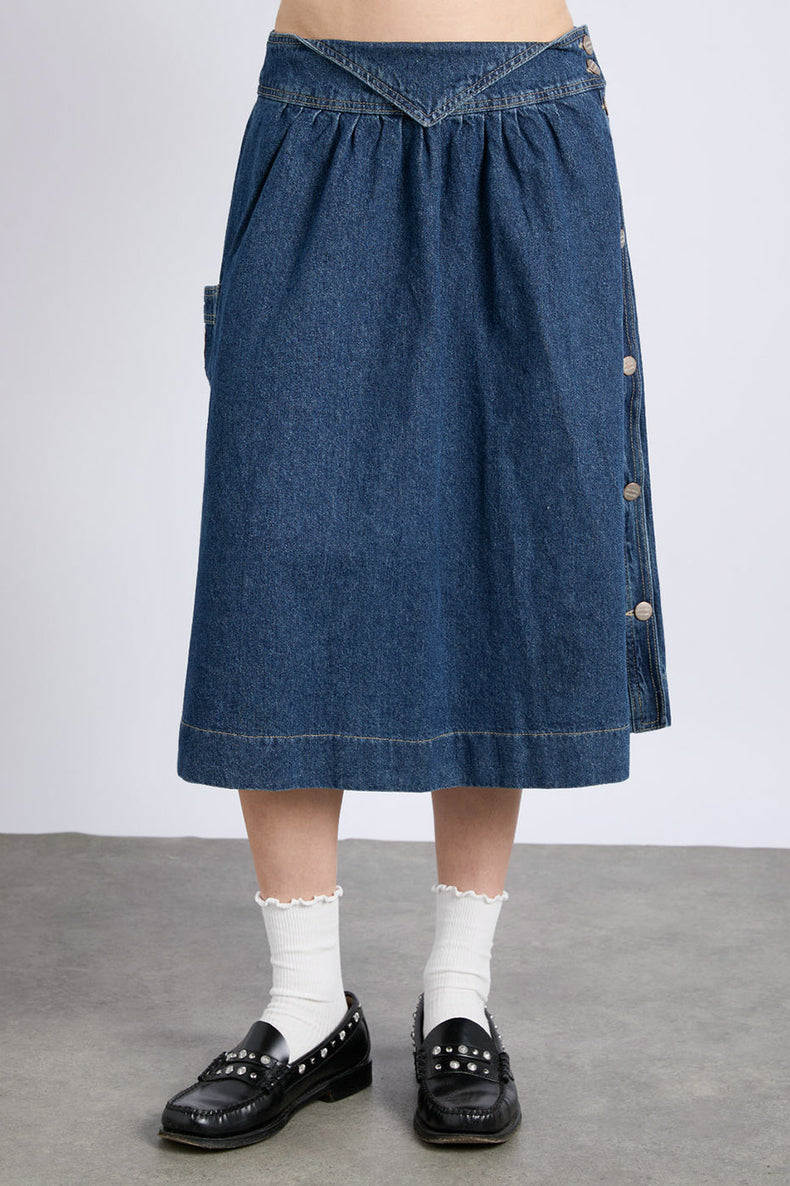 Indigo Dallas Wash Hollis Midi Skirt