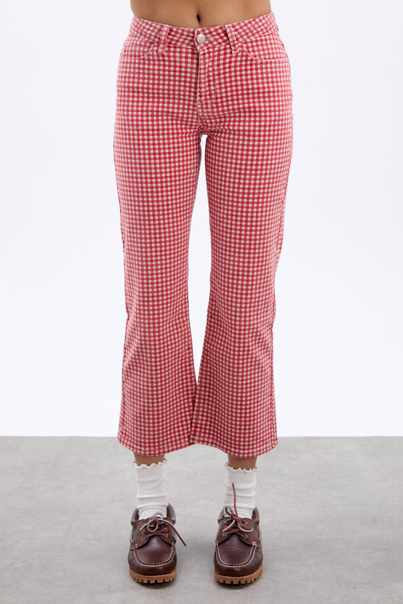 Red Gingham Kenny Jeans