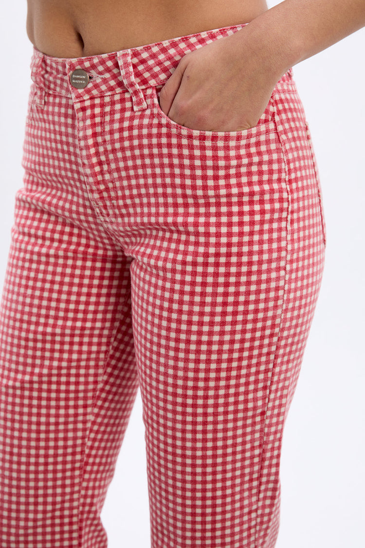 Red Gingham Kenny Jeans