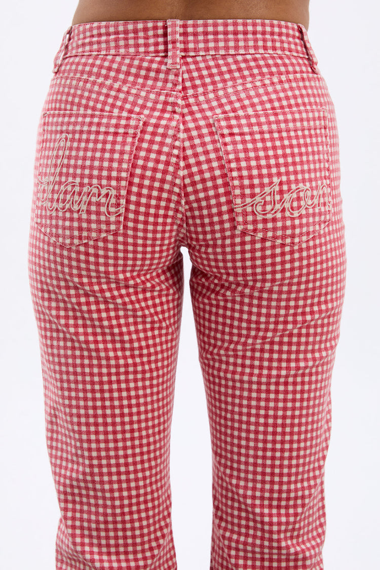 Red Gingham Kenny Jeans