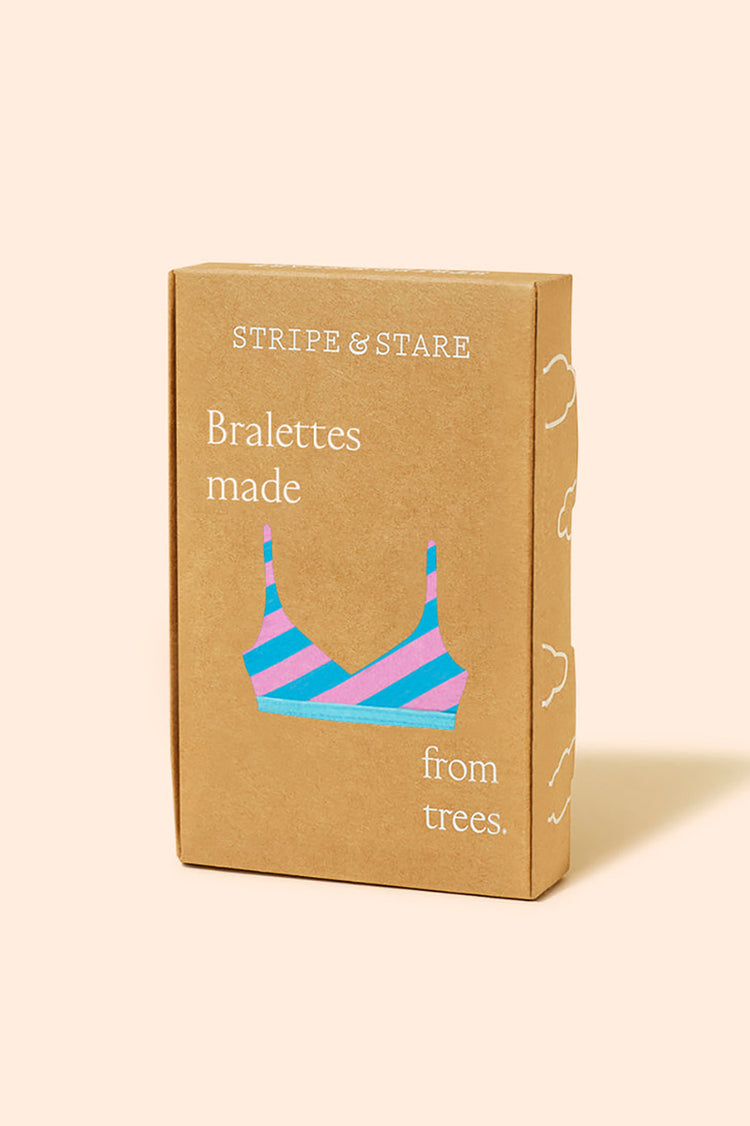 Stripe & Stare Blue Lollipop Stripe Crossover Bra 