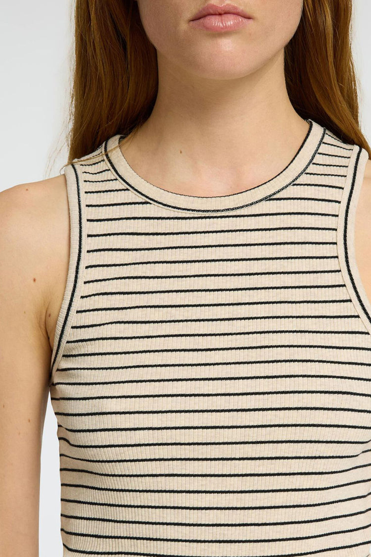 Selected Femme Oatmeal Anna Striped Tank Top 