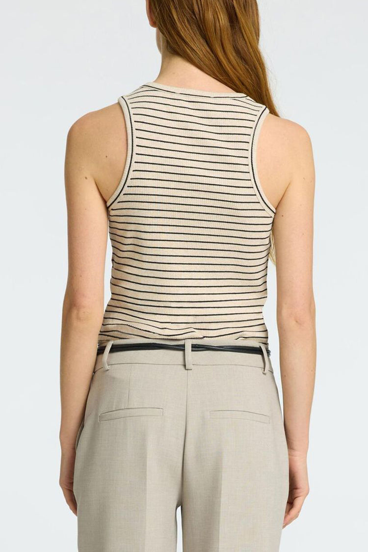 Selected Femme Oatmeal Anna Striped Tank Top 