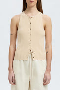 Selected Femme Birch Trixie Knit Button Top 