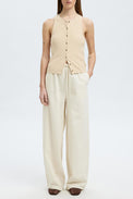 Selected Femme Birch Trixie Knit Button Top 