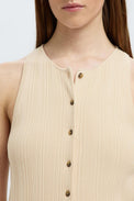 Selected Femme Birch Trixie Knit Button Top 