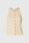 Selected Femme Birch Trixie Knit Button Top 