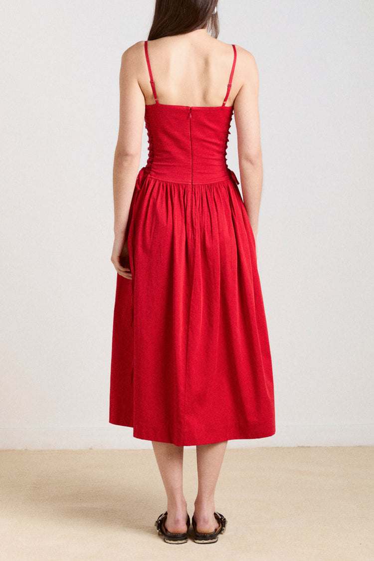 Damson Madder Red Angelina Midi Dress 