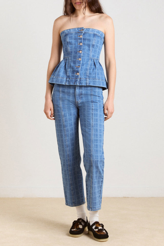 Damson Madder Blue Laser Check Tovie Jeans 