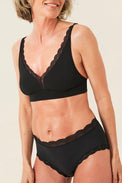 Stripe & Stare Black Plunge Lace Bra 