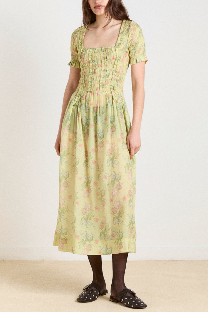 Olive Raphaela Ruffle Midi Dress