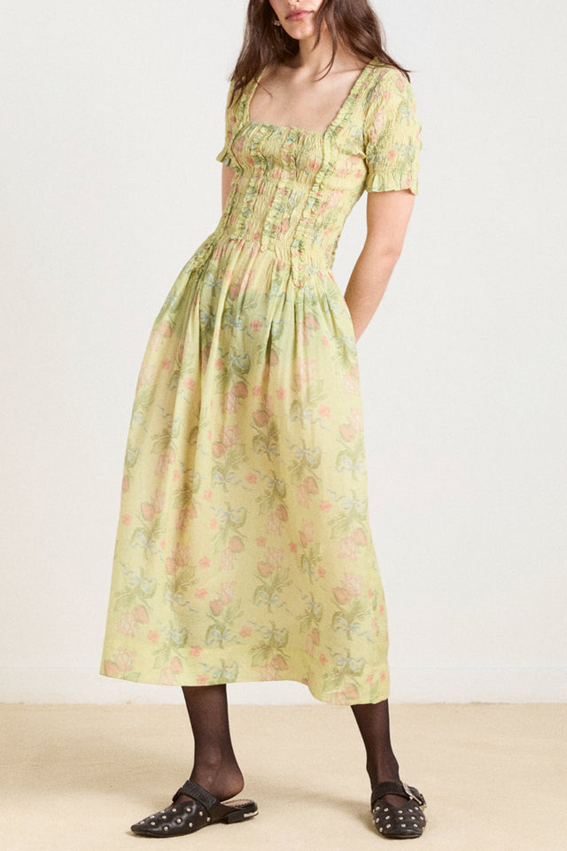 Olive Raphaela Ruffle Midi Dress