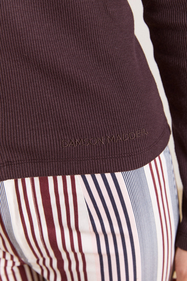 Damson Madder Brown Varsha Frilly Cardigan 