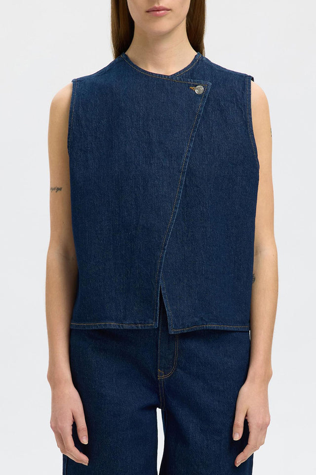 Selected Femme Dark Blue Vida-Kori Denim Vest 
