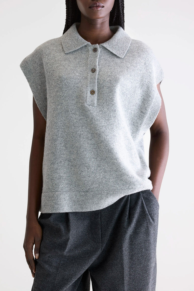 Bellerose Heather Grey Ameson Sleeveless Sweater 