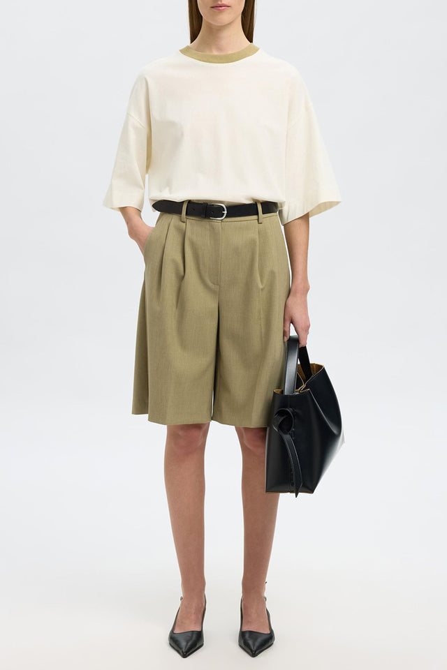 Selected Femme Egret Cool Woman 2/4 Oversized Tee 