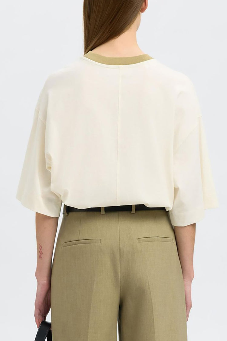 Selected Femme Egret Cool Woman 2/4 Oversized Tee 