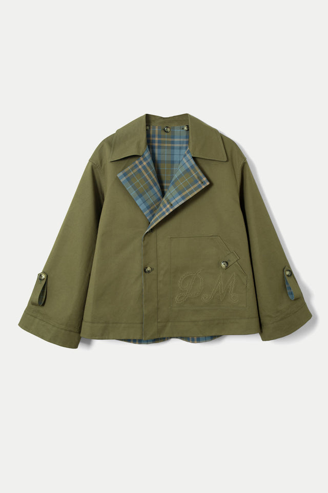 Damson Madder Olive Jerry Crop Trench Coat 