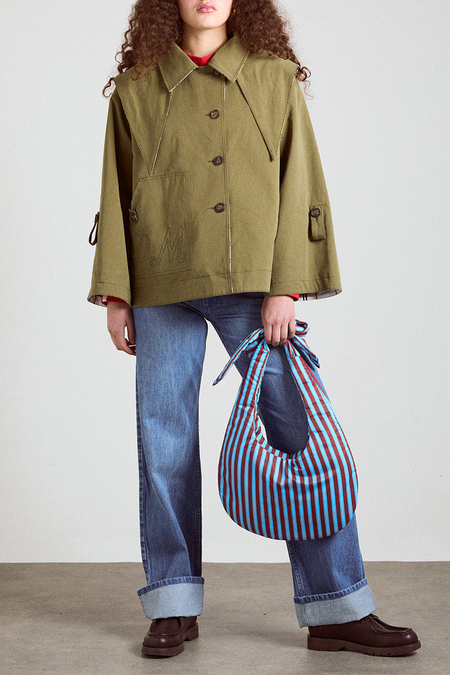 Damson Madder Olive Jerry Crop Trench Coat 