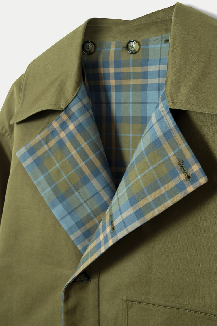 Damson Madder Olive Jerry Crop Trench Coat 