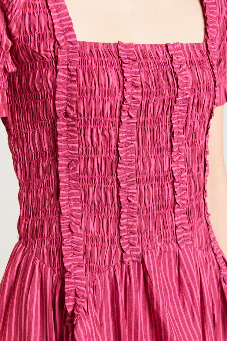 Damson Madder Berry Business Raphaela Ruffle Midi Dress 