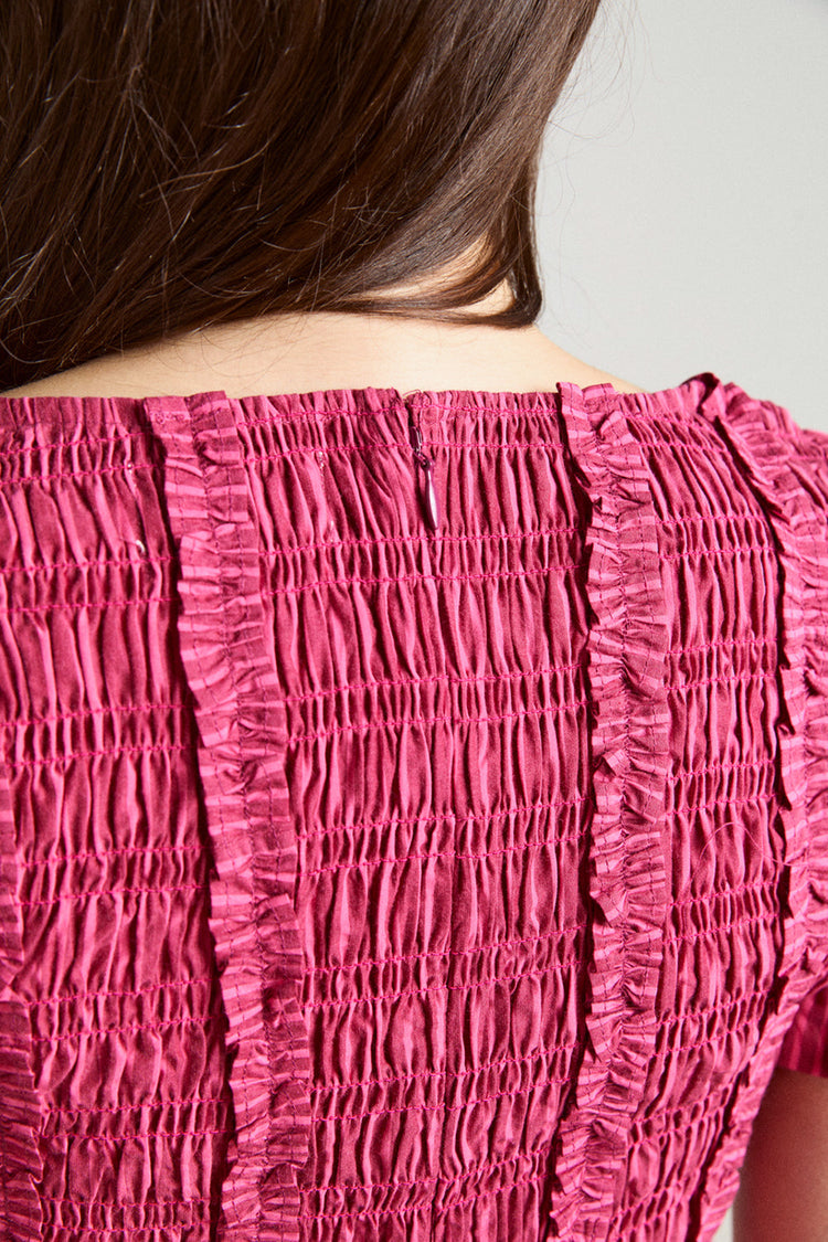 Damson Madder Berry Business Raphaela Ruffle Midi Dress 