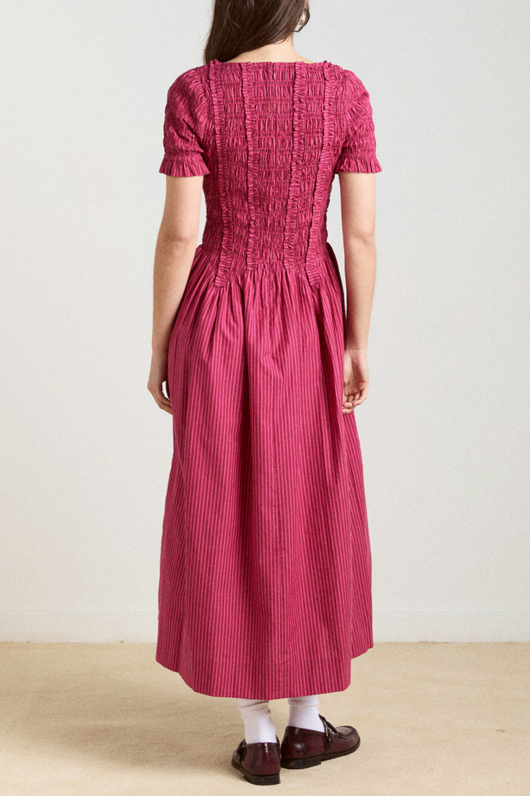 Damson Madder Berry Business Raphaela Ruffle Midi Dress 