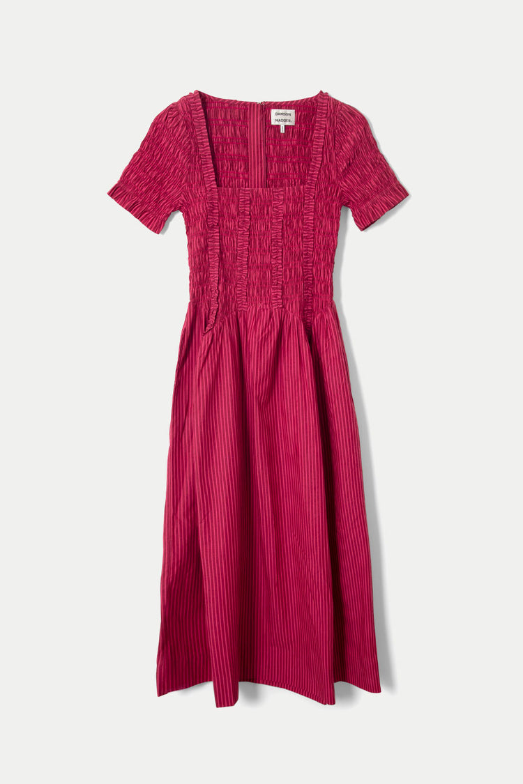 Damson Madder Berry Business Raphaela Ruffle Midi Dress 