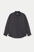 The Tiny Big Sister Light Navy Small Flowers Relaxed Shirt 