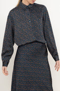 The Tiny Big Sister Light Navy Small Flowers Relaxed Shirt 