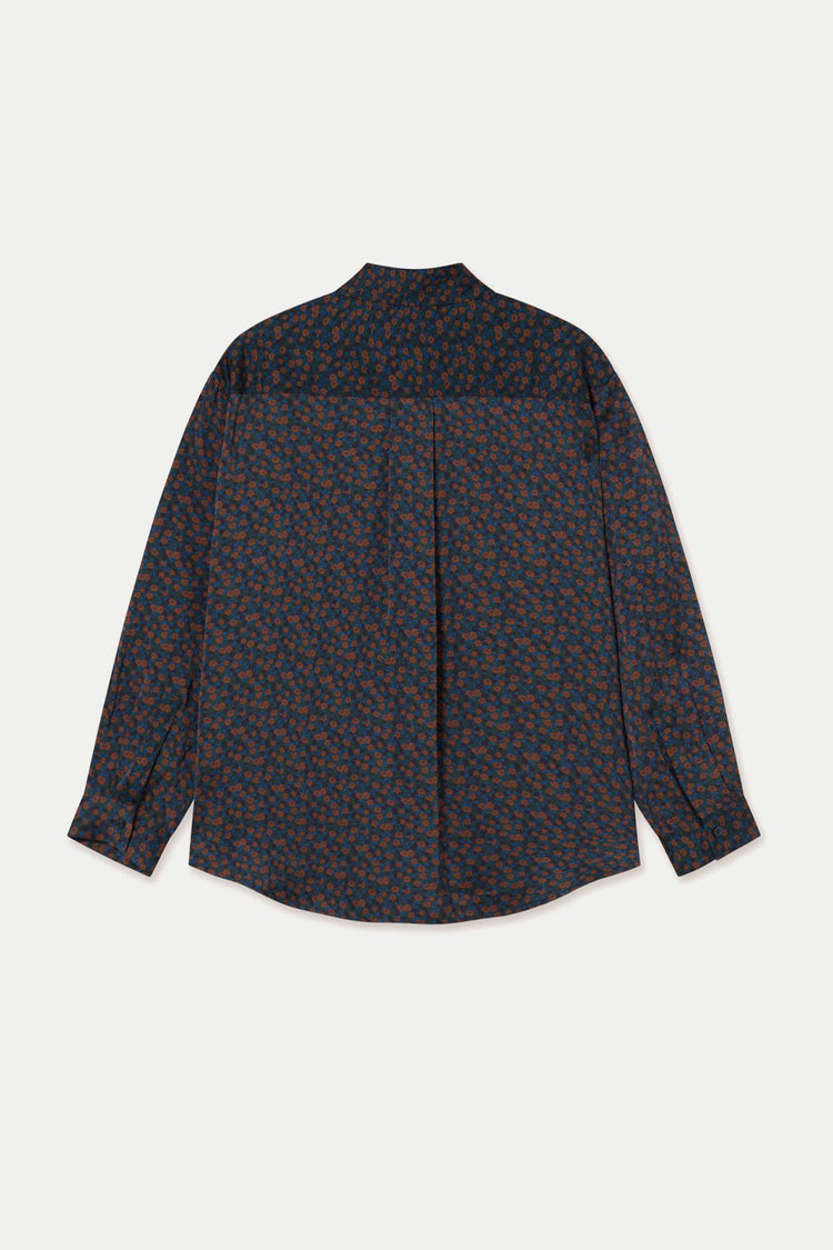 The Tiny Big Sister Light Navy Small Flowers Relaxed Shirt 