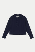 The Tiny Big Sister Navy Lace Frank Sweater 