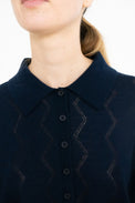 The Tiny Big Sister Navy Lace Frank Sweater 