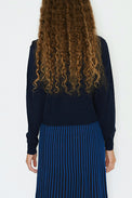 The Tiny Big Sister Navy Lace Frank Sweater 