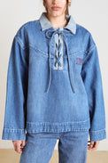Damson Madder Blue Scarlett Rugby Shirt 