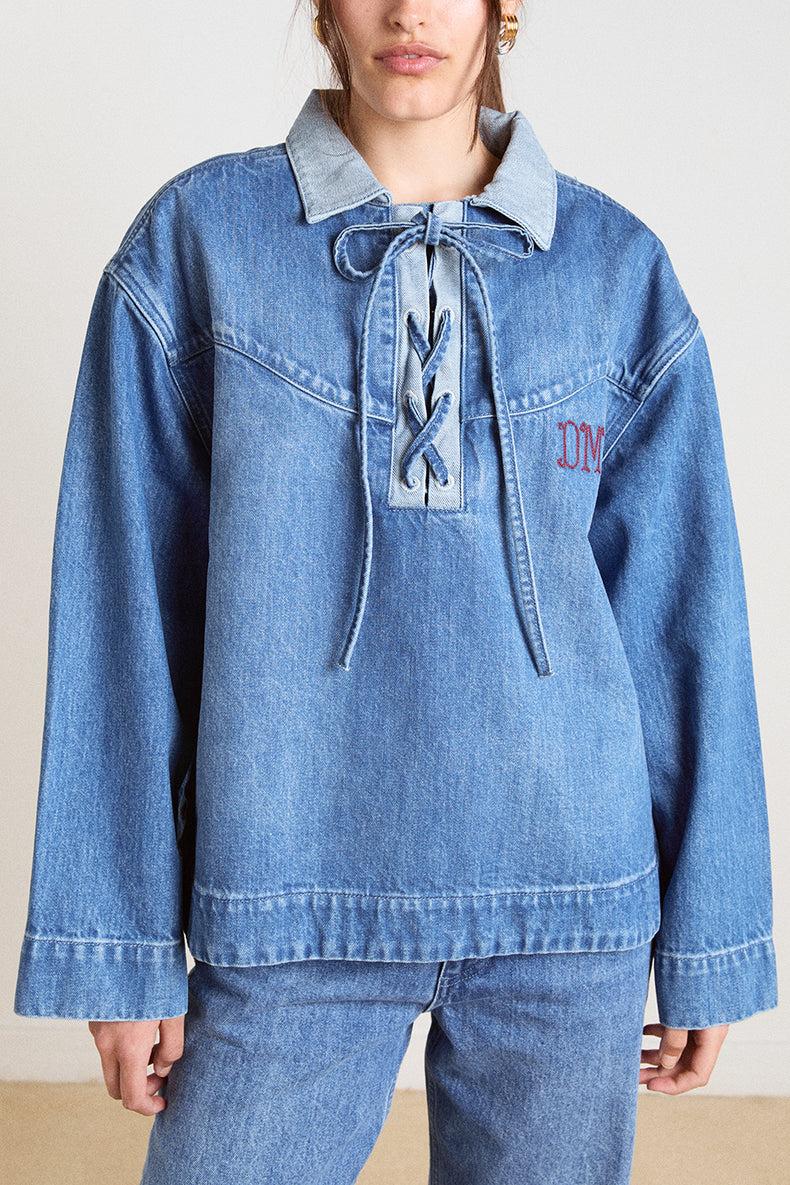 Damson Madder Blue Scarlett Rugby Shirt 