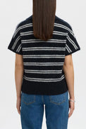 Selected Dark Sapphire Stripes Lulu Knit Polo Shirt 