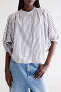 Bellerose Stripe Grey Ink Cropped Blouse 