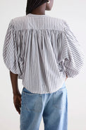 Bellerose Stripe Grey Ink Cropped Blouse 