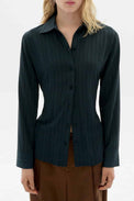 Thinking Mu Dark Green Katha Blouse 