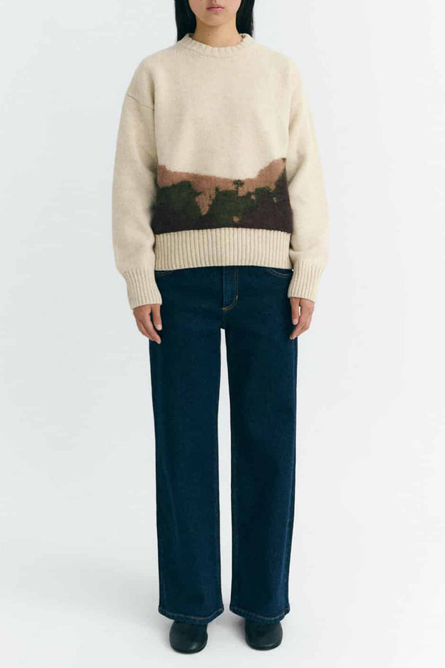 Thinking Mu Ecru Petra Knitted Sweater 