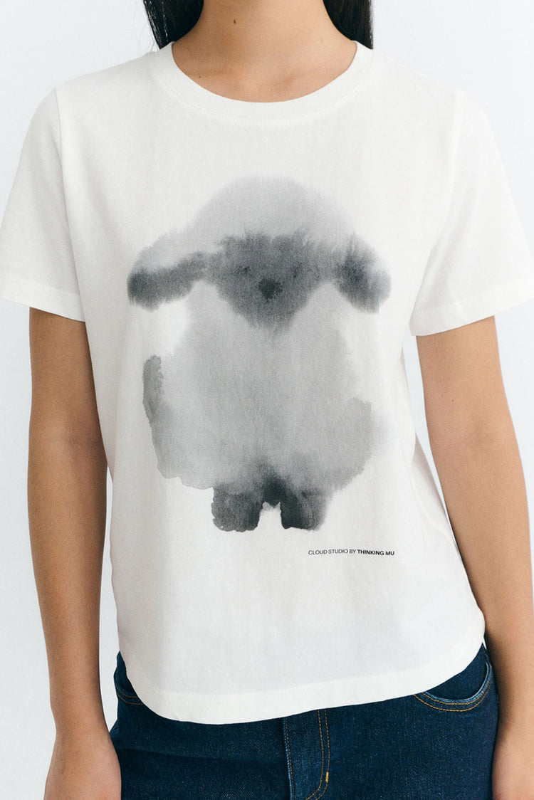 Thinking Mu White Cloud Sheep Ida T-Shirt 